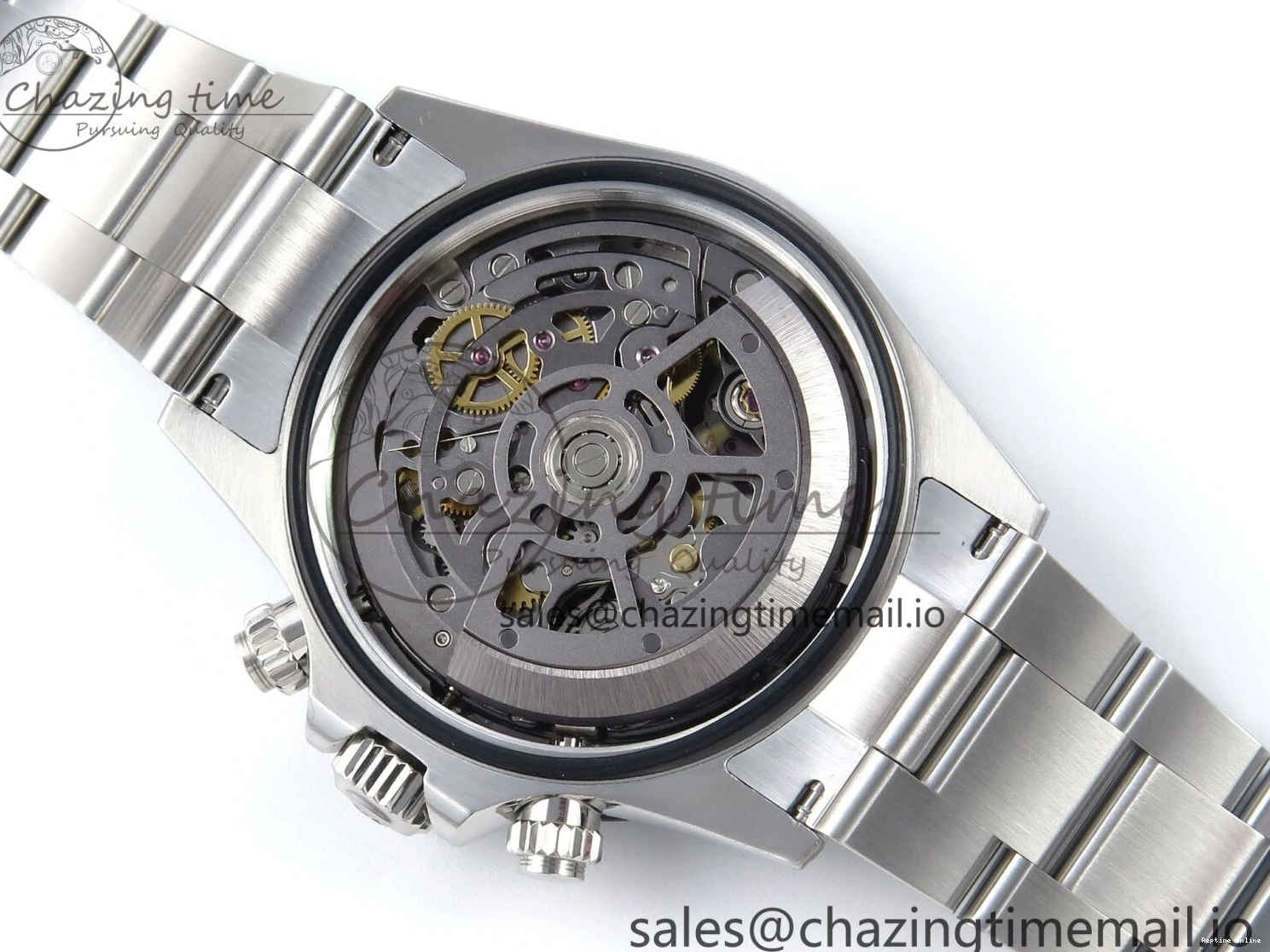 0124 Daytona Artisans SS GETF Best Edition Blue Skeleton Dial Diamonds Bezel on SS Bracelet DD Sleek 371